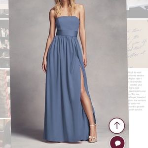 Long Strapless Bridesmaid Dress with Belt